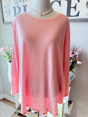 crown & ivy Soft Pink Long-Sleeve Tee